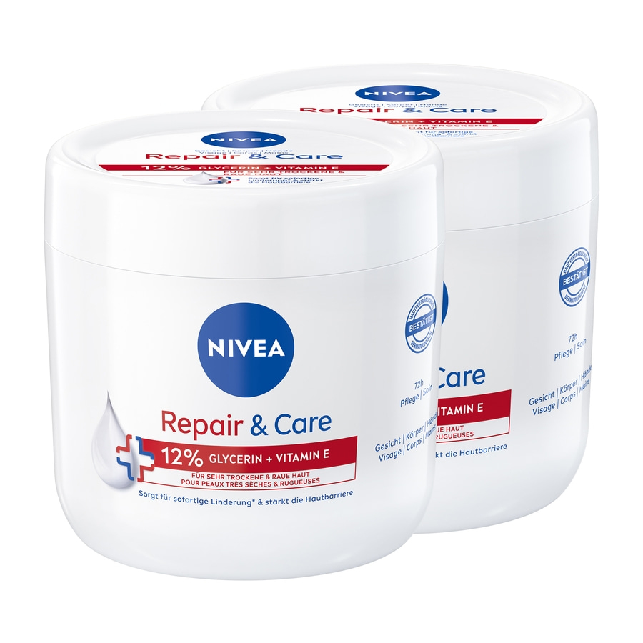 NIVEA Repair & Care Intensive Pflegecreme Glycerin+ Vitamin E Bodylotion 2x400ml