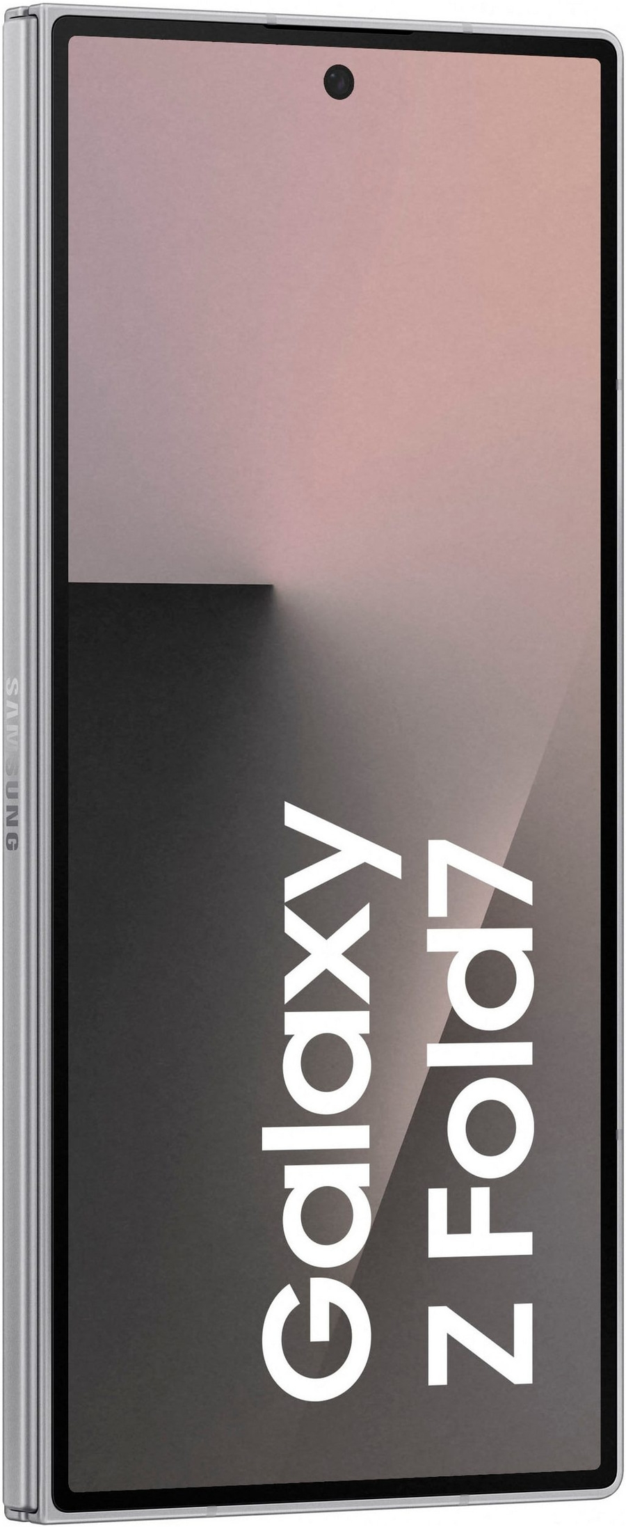 Ein Samsung Galaxy Z Fold 7 Smartphone mit aufgedrucktem Logo.
