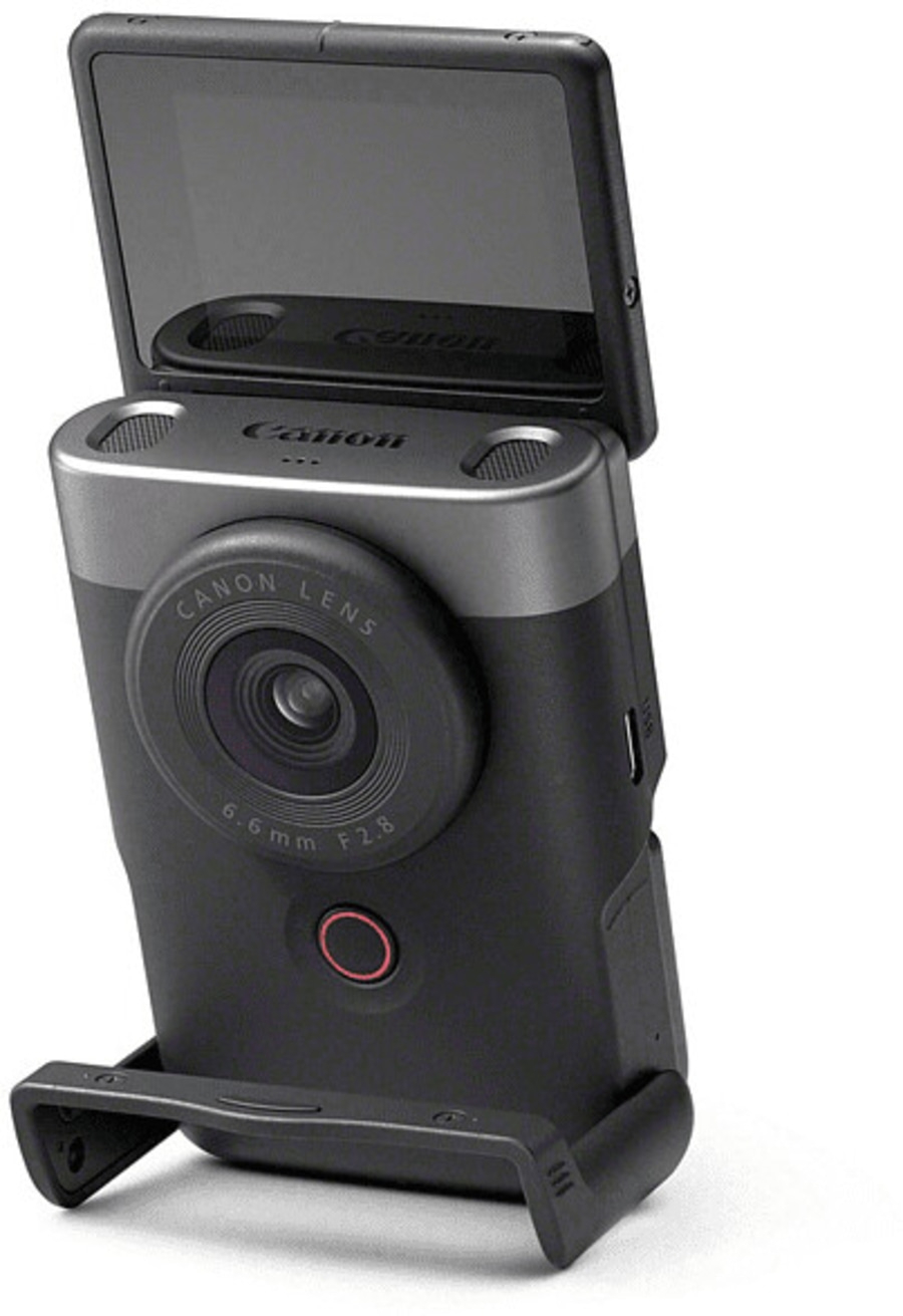 Canon-Kamera mit drehbarem Bildschirm und Objektiv, 6,6 mm, F2.8, schwarz