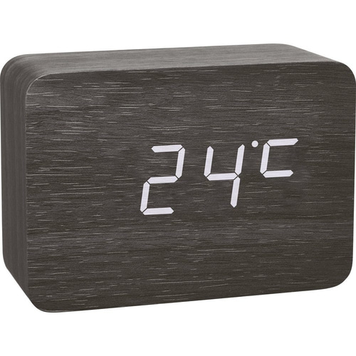 CLOCCO Funk-Wecker CS691399 Holz-Optik digital Leuchtziffern schwarz NEU