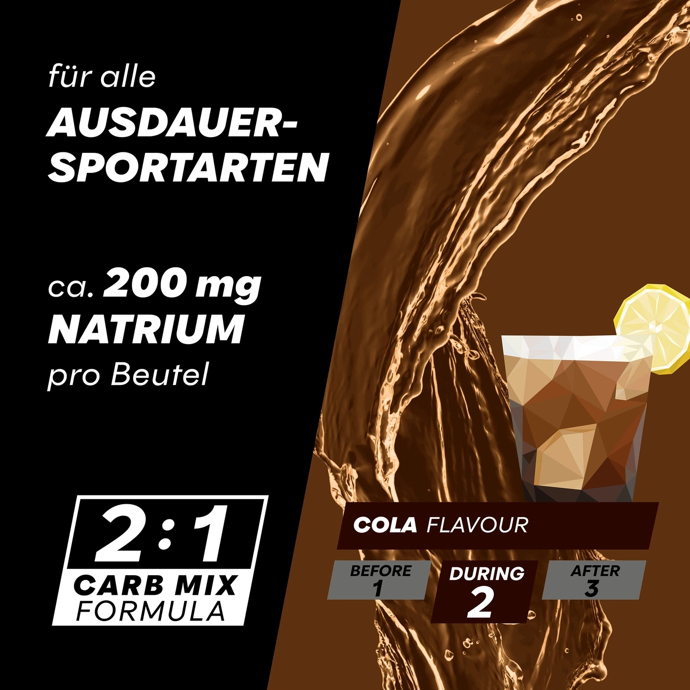 Cola-Geschmack für Ausdauersportarten mit Natrium