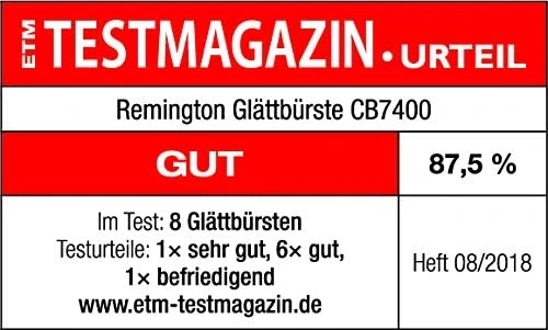 Testmagazin Bewertung für Remington Glättbürste CB7400: GUT, 87,5%, Heft 08/2018