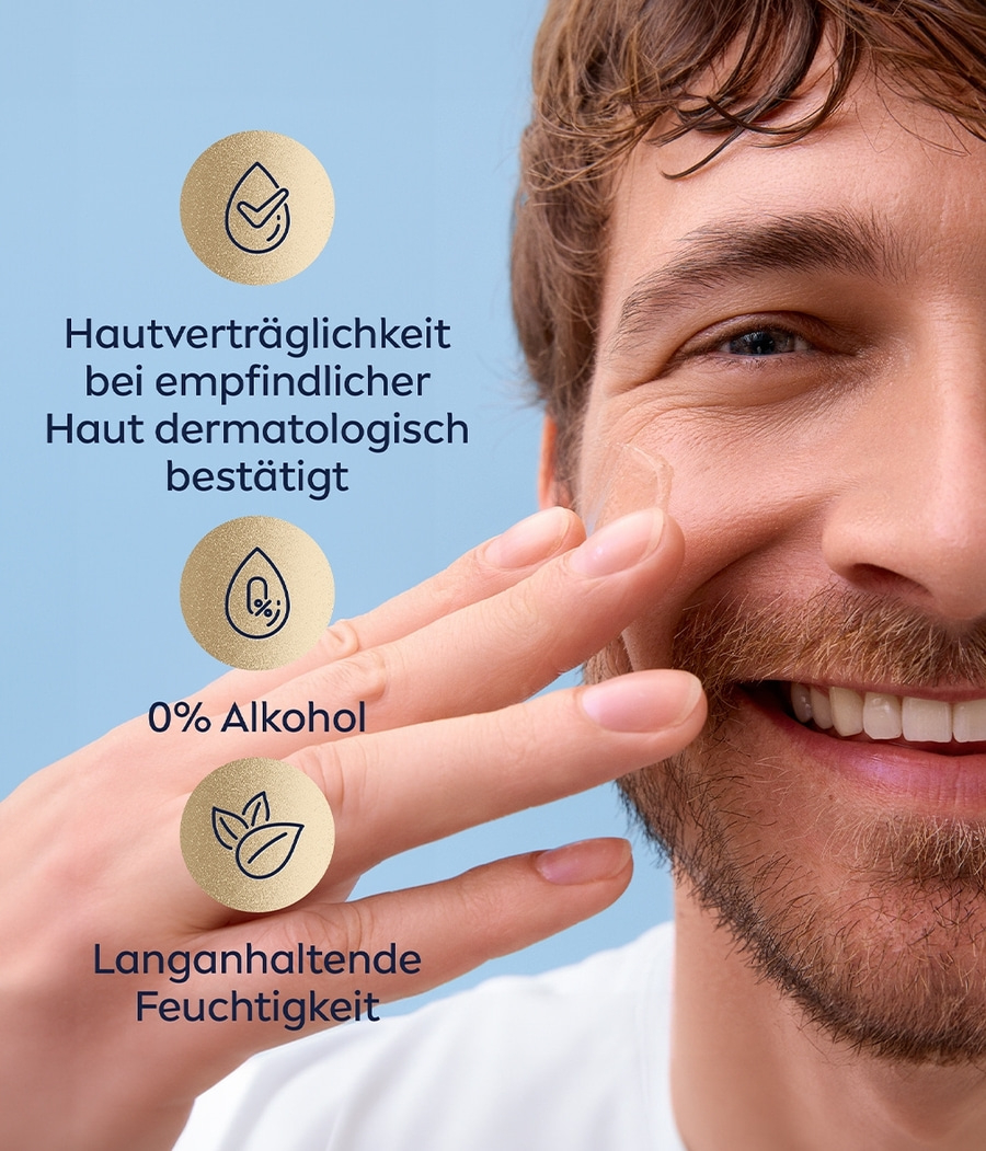NIVEA MEN Bart & Gesichtspflege Gel Sensitive 24h Feuchtigkeit lindernd 2 x 50ml