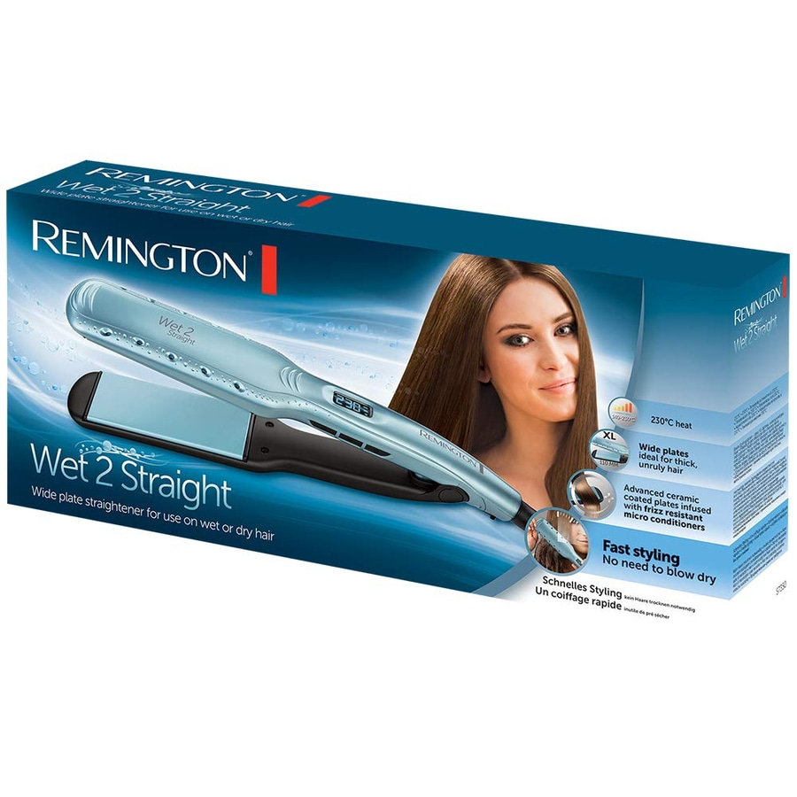 REMINGTON 2-in-1 Haarglätter Wet2Straight Wide Plate S7350 Trocknen Glätten