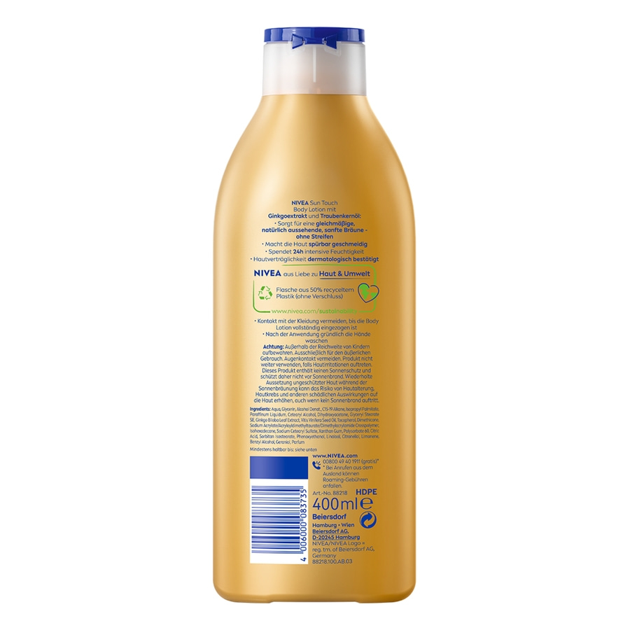 NIVEA Body Lotion Sun Touch sanfte Bräune 24h Feuchtigkeitspflege 2 x 400ml