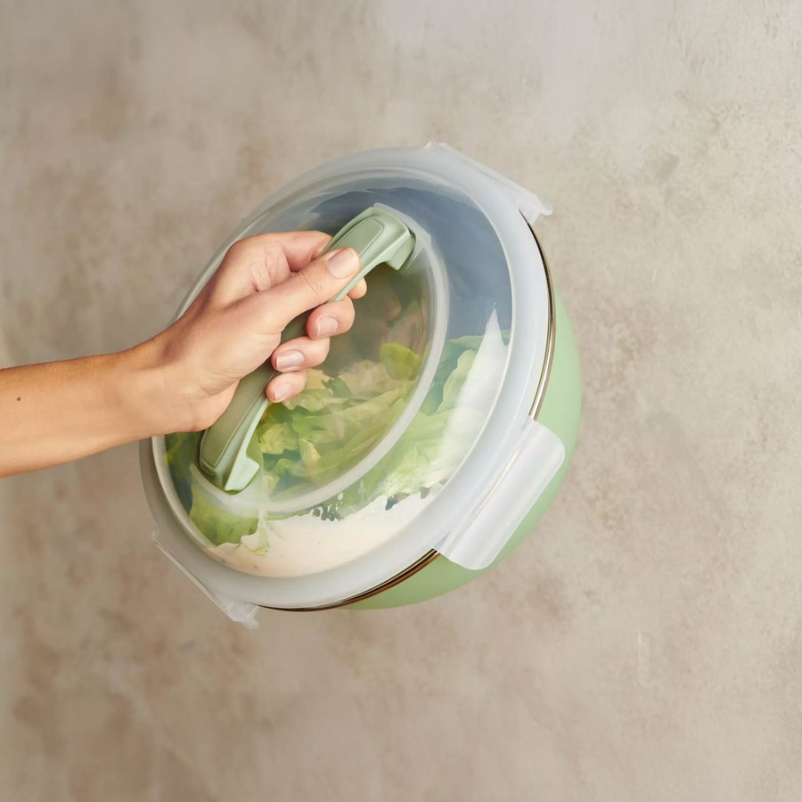 BETTY BOSSI Edelstahlschüssel mit Transportdeckel Rührschüssel Salat Ø 27 cm