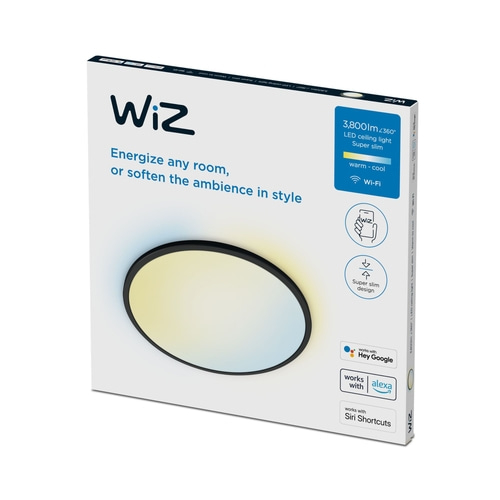 WIZ Superslim LED Deckenlampe Intelligente Deckenleuchte rund 32W schwarz