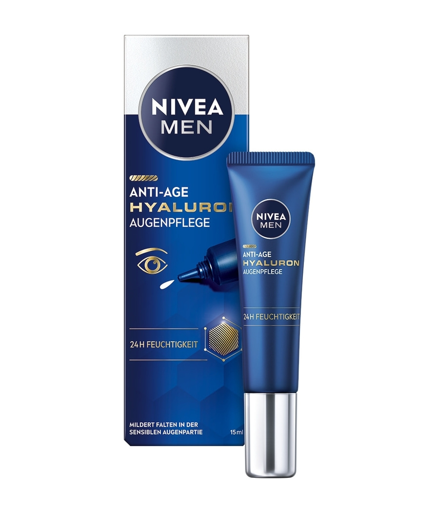 Nivea Men Anti-Age Hyaluron Augenpflege, 24H Feuchtigkeit, 15ml, Faltenreduzierung