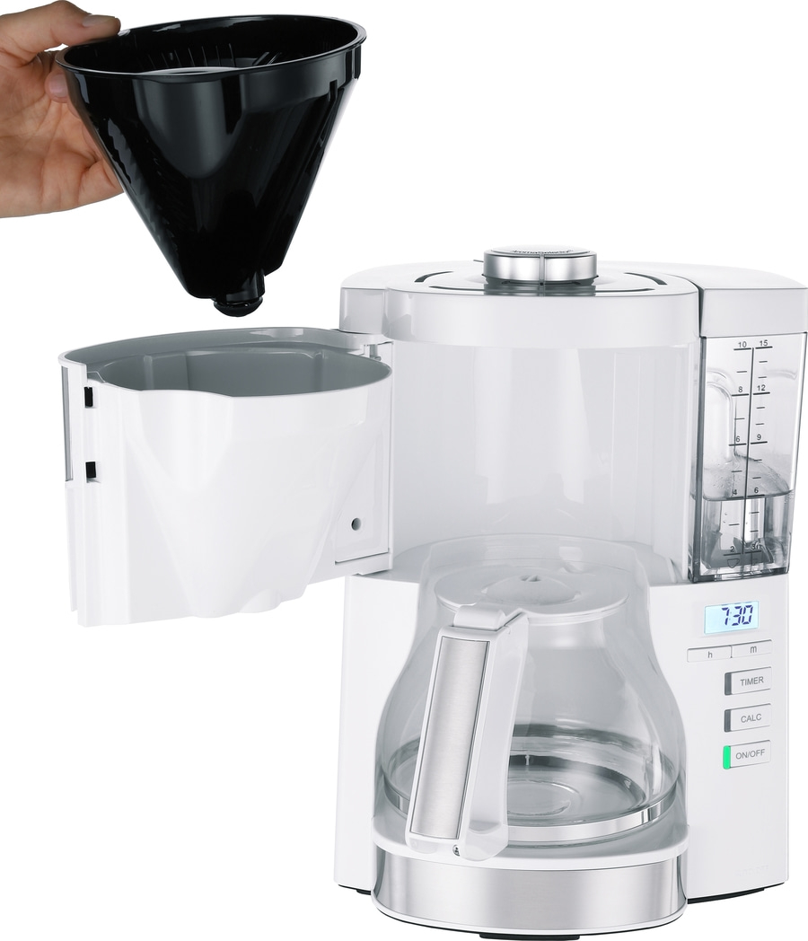 MELITTA Filterkaffeemaschine Look Timer 1025-07 Weiß Warmhaltefunktion 10 Tassen