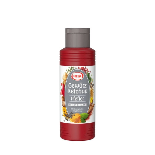 Hela Ketchup Pfeffer leicht scharf Gewürzketchup 300 ml Ketchup Ketchupflasche