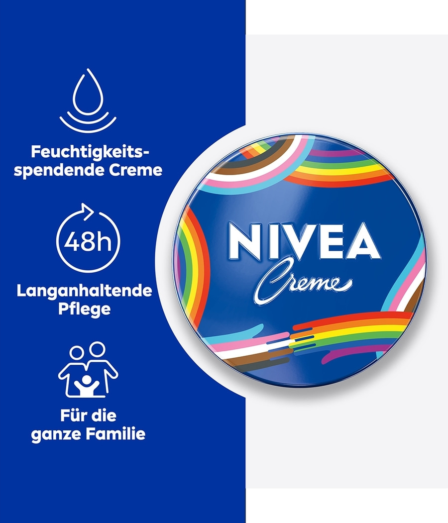 NIVEA Creme mit Regenbogen-Design für die ganze Familie