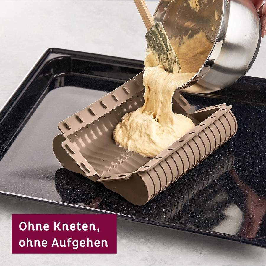 2x BETTY BOSSI Brotbackform, Herz - Brot Backen Edelstahl Silikon Braun NEU