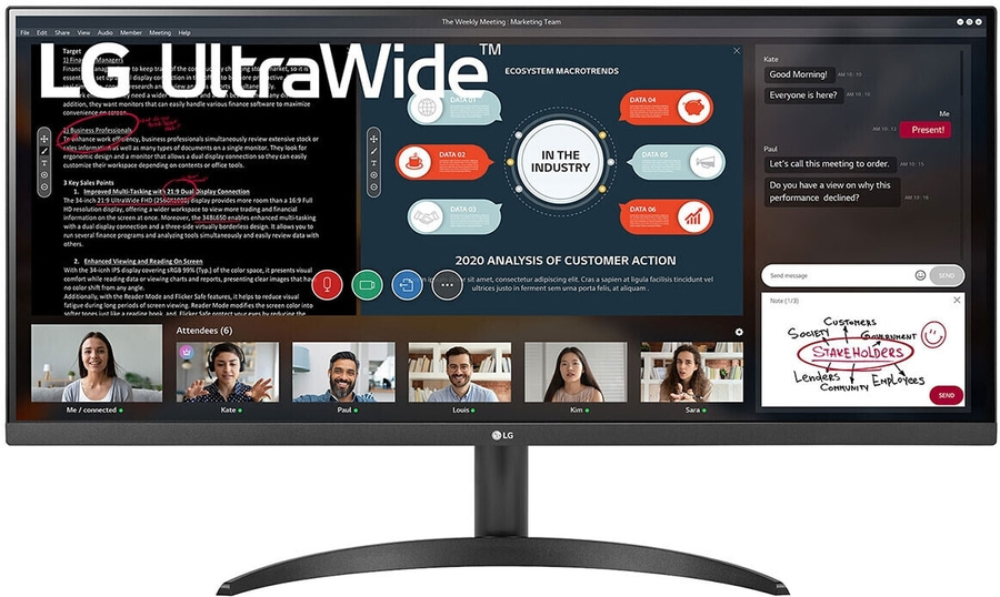 LG 34WQ500 LED-Monitor 34 Zoll 2560x 1080 Pixel 100 Hz IPS 5 ms B-WARE