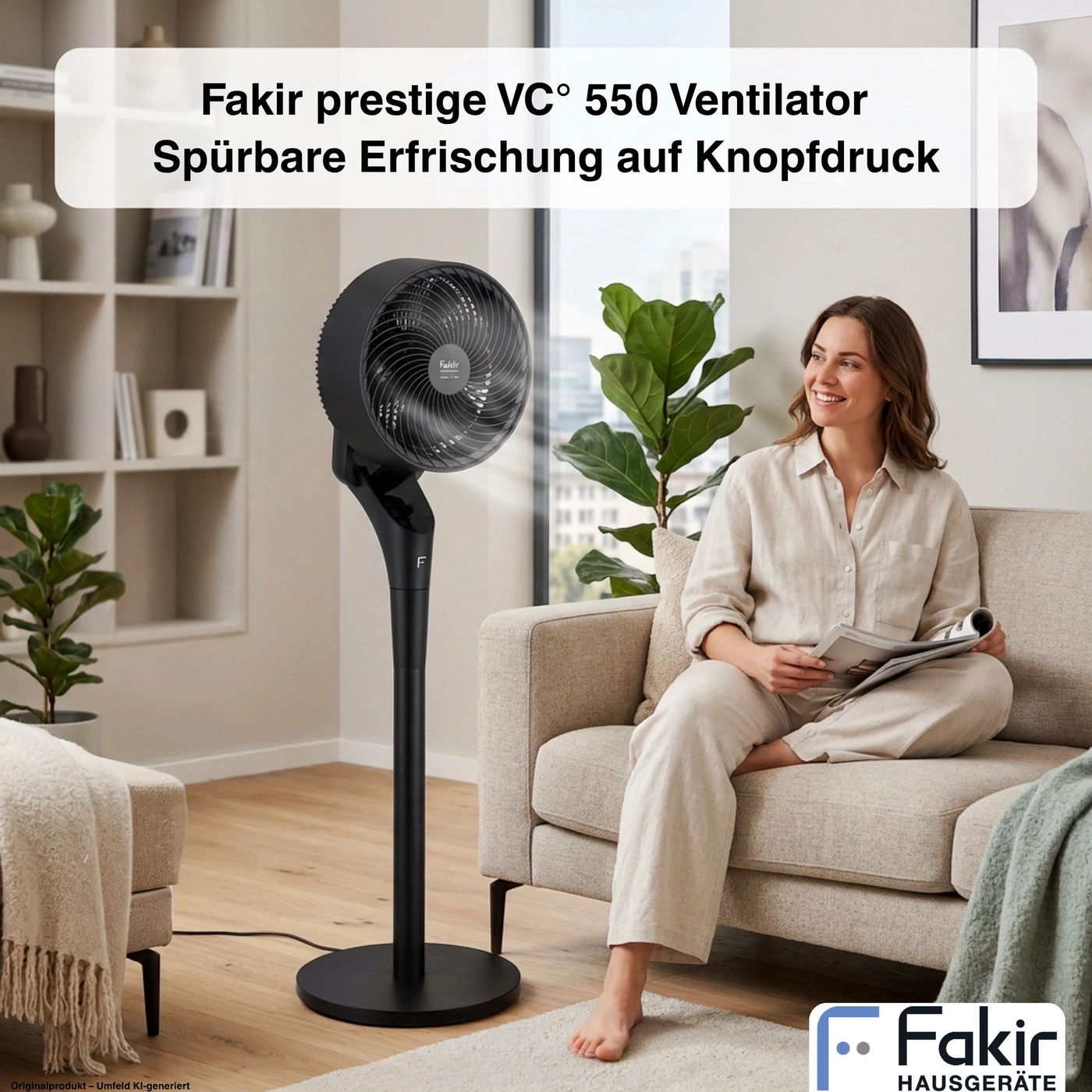 Fakir prestige VC 550 Ventilator, erfrischende Brise auf Knopfdruck