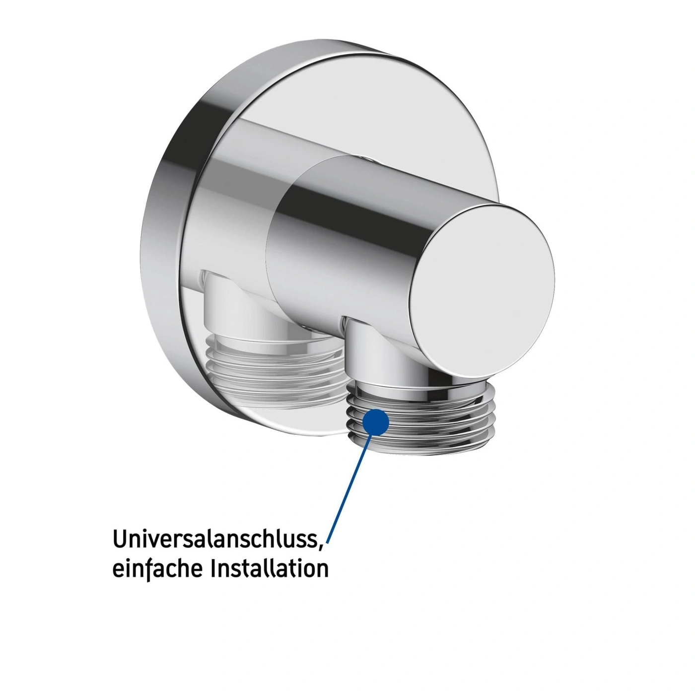 Chrom-Anschlussstück, Universalanschluss, einfache Installation, Sanitärzubehör, Wasserhahn