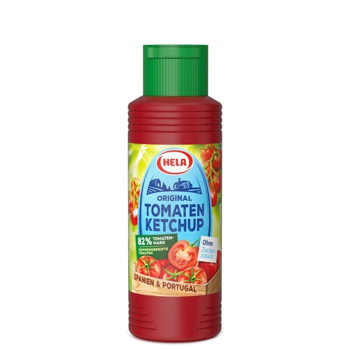 Hela 300 ml Original Ketchup ohne Zuckerzusatz Tomatenketchup aus 82% Mark