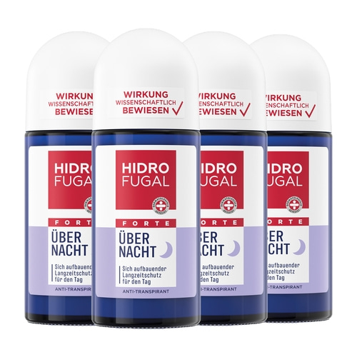 HIDROFUGAL Roll-on FORTE ÜBER NACHT Anti-Transpirant Langzeitschutz 4 x 50 ml