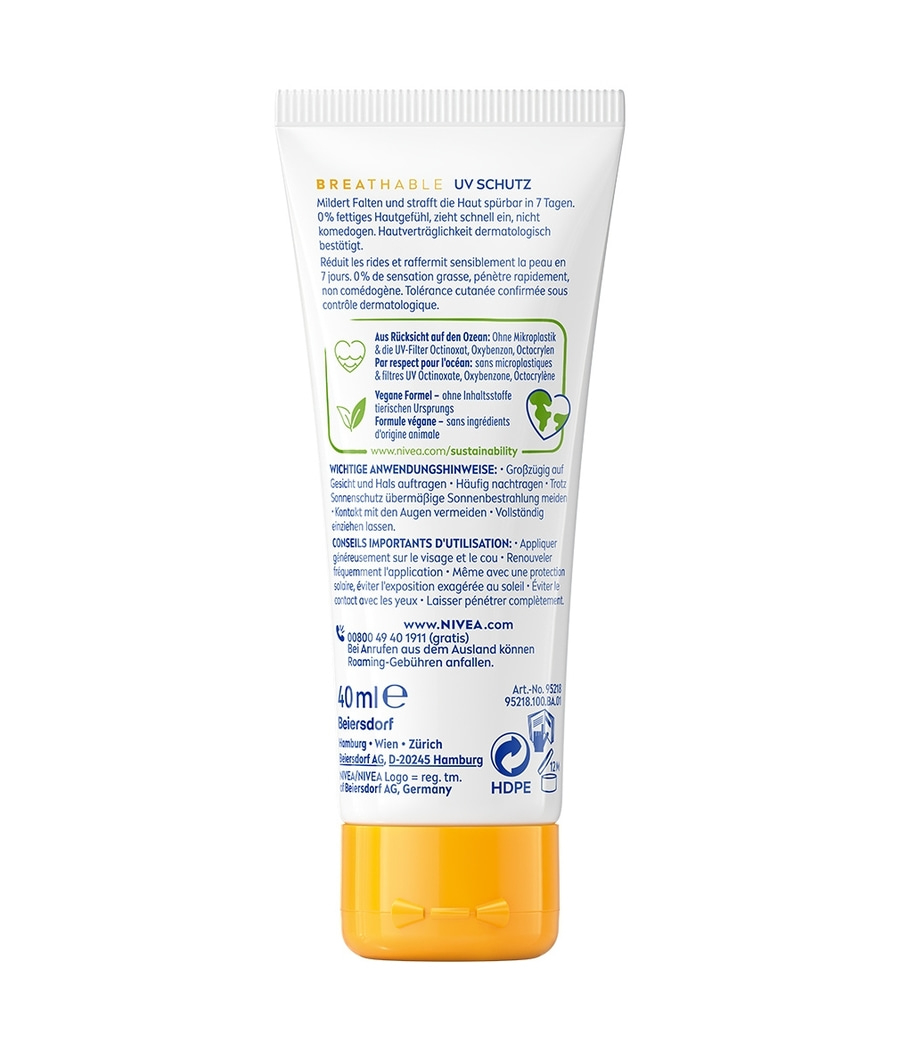 Nivea Sonnencreme mit UVA/UVB-Schutz und veganer Formel