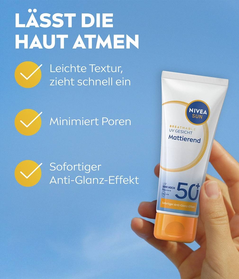 Nivea Sun Sonnenschutz mit Mattierungseffekt und LSF 50+