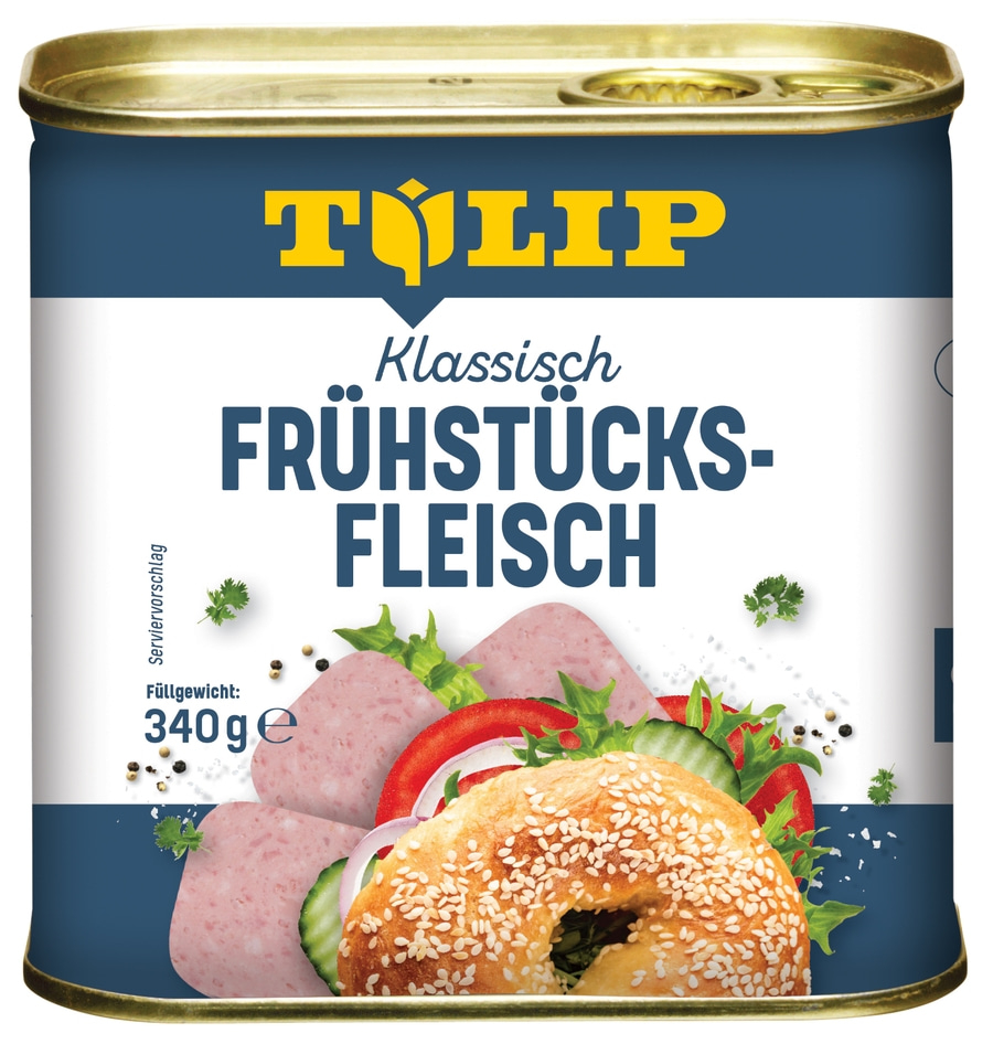 TULIP 12x Frühstücksfleisch Schwein 340g Dänische Delikatesse mit extra Kochbuch