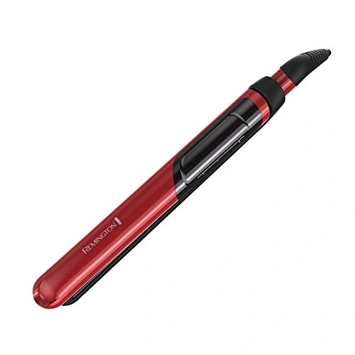 Roter Remington Glätteisen mit schwarzem Griff und Bedienelement