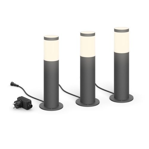 PHILIPS Utrecht 3er Starter Set LED Outdoor Sockelleuchte Wegeleuchte NEU