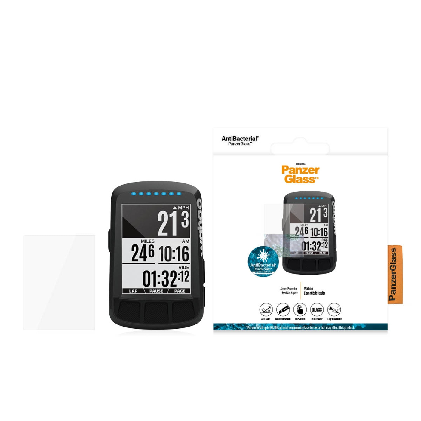 PanzerGlass™ Wahoo Element Bolt Stealth - Anti-glare | Screen Protector Glass