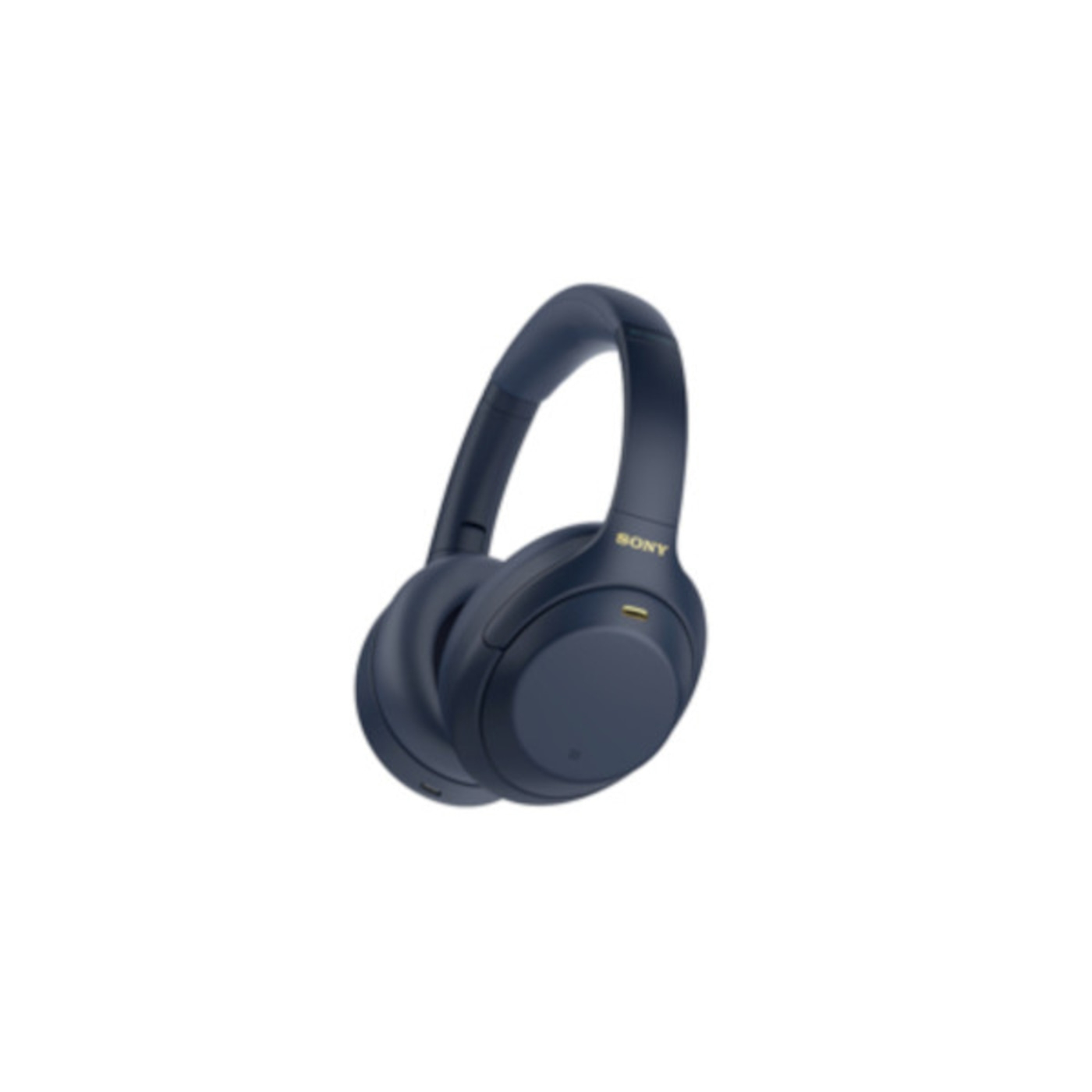 Dunkelblaue Sony Kopfhörer, Over-Ear-Design, isoliert auf weißem Hintergrund