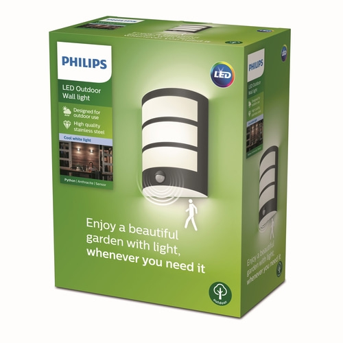 PHILIPS myGarden LED Python Wandaußenleuchte mit Bewegungsmelder 6W 500lm