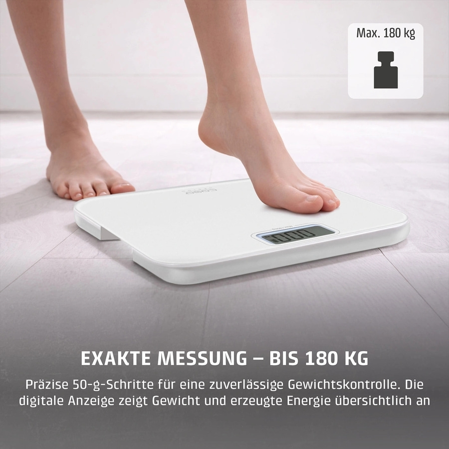 Eine Waage mit einer Person, die darauf steht.