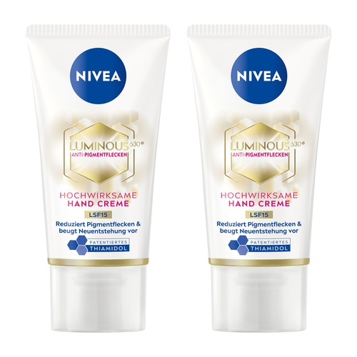 NIVEA LUMINOUS 630® Anti-Pigmentflecken Hand Creme Hyaluronsäure LSF15 2 x 50ml