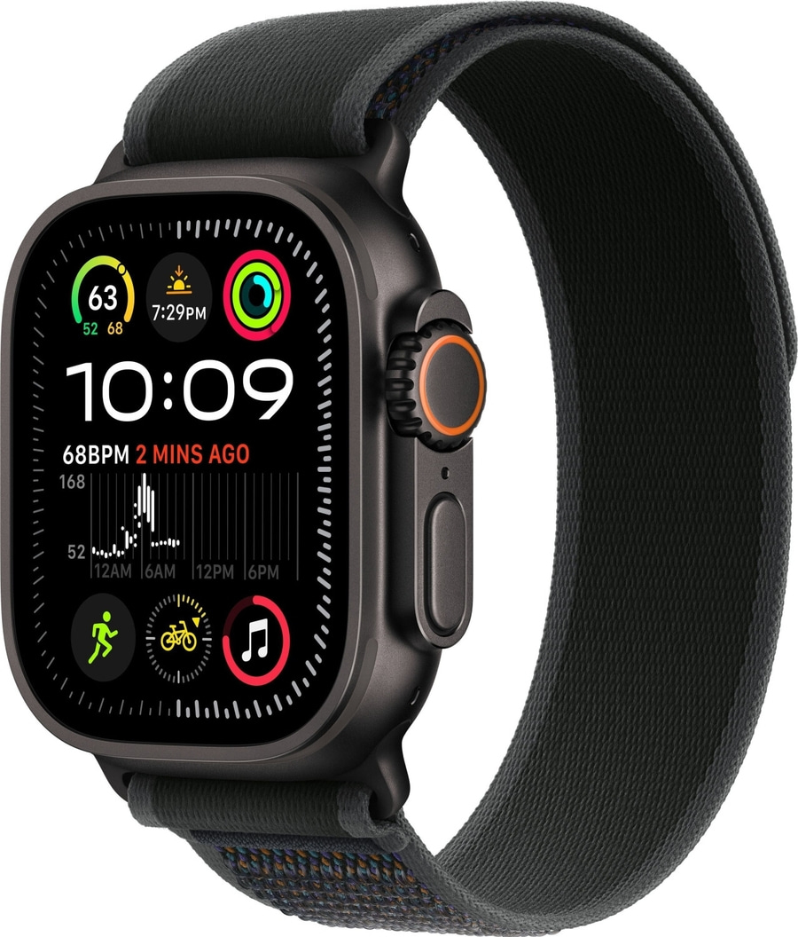 APPLE Watch Ultra 2 (2024) 49 mm Titangehäuse Trail M/L Schwarz MX4V3FD/A B-WARE