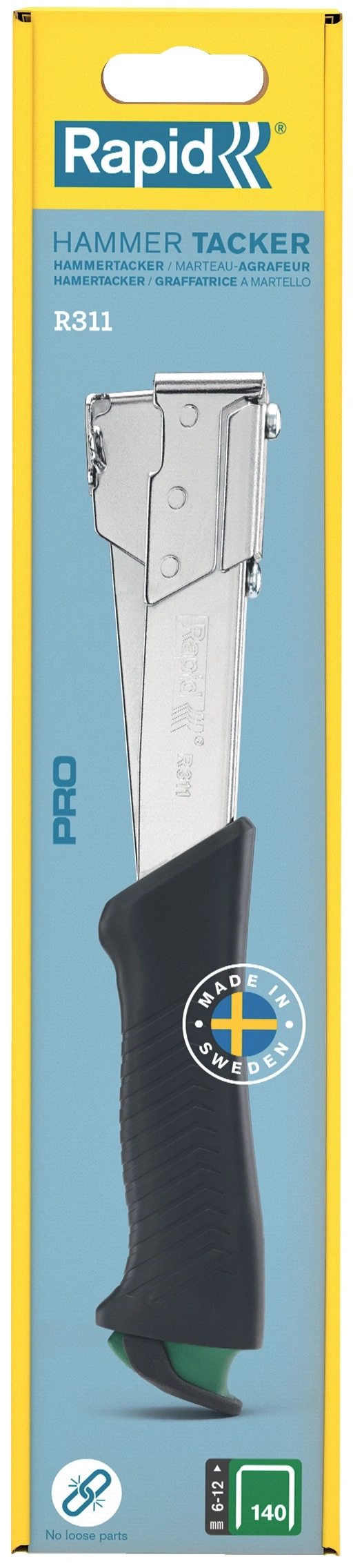 Hammer-Tacker R311 von Rapid, Made in Sweden, 140 Klammern, 6-12mm