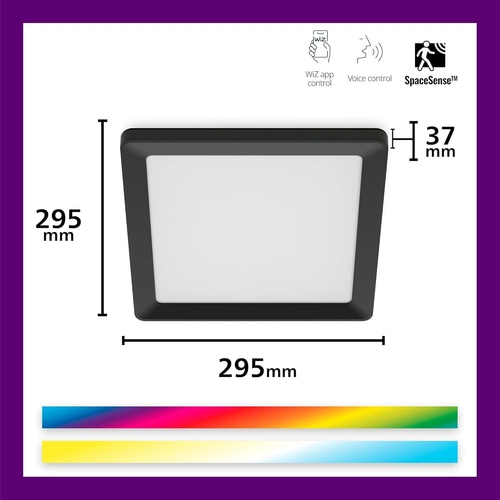 WiZ intelligente Deckenleuchte 29,5x29,5 cm Appsteuerung Smart LED Lampe NEU