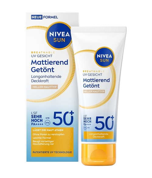 NIVEA SUN Breathable UV Gesicht mattierend hell LSF 50+ 40ml