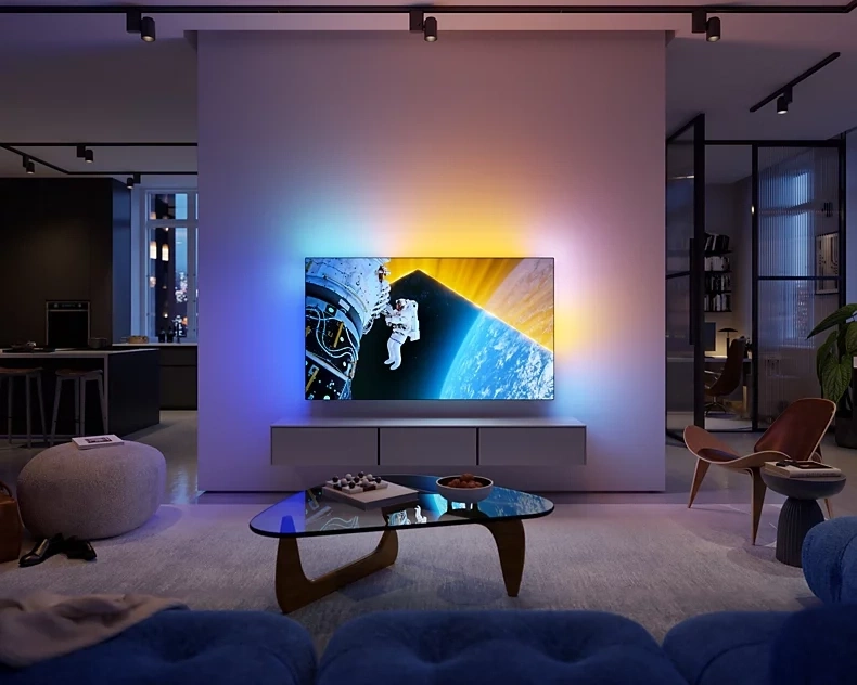 PHILIPS OLED Ambilight Fernseher 77 Zoll 4K UHD Smart TV bis 144 Hz 77OLED809/12