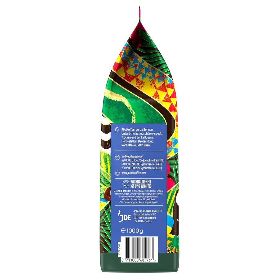 JACOBS Kaffeebohnen Origins Brazil geröste ganze Bohne 2x 1 kg Bohnenkaffee