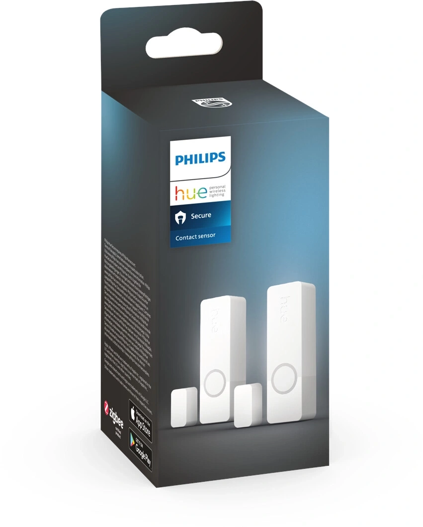 Philips Hue Kontaktsensor für Tür- und Fenstersicherheit, Zigbee-zertifiziert.