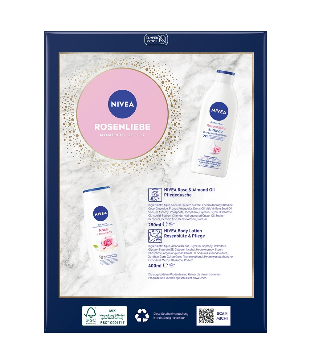 Nivea Rosenliebe Geschenkset mit Duschgel und Body Lotion