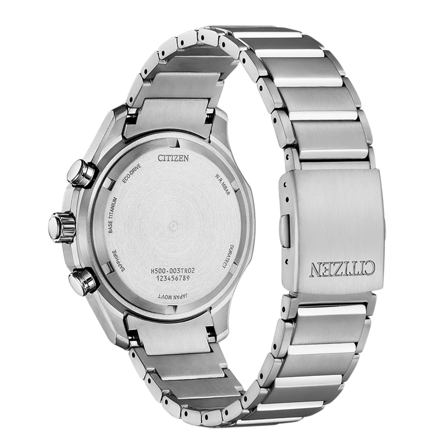 CITIZEN Herren Armbanduhr AT2530-85A Chronograph Eco-Drive Titan 43 mm B-Ware