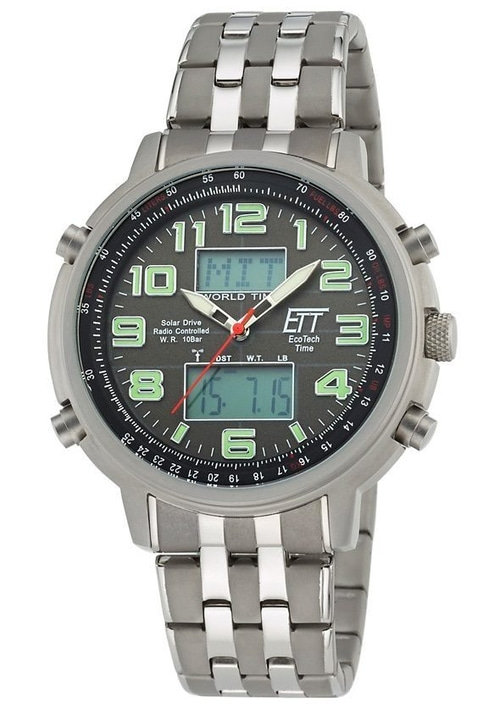 ETT Funkchronograph Herrenarmbanduhr EGS-11302-22M Solarantrieb Edelstahl