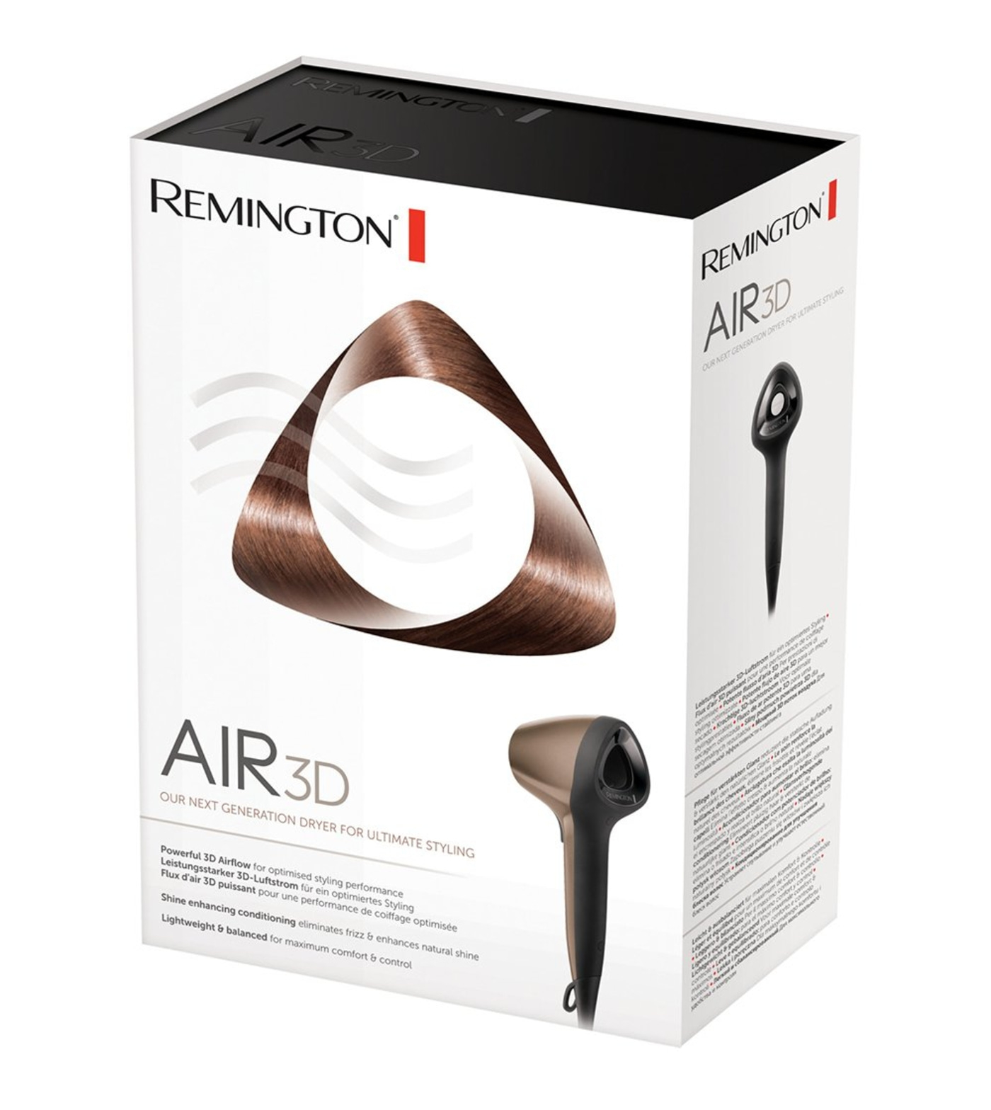 Remington Air3D Haartrockner, optimiertes Styling, Glanz, leicht und ausgewogen.