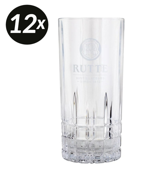 Glas mit Logo, 12 Stück, Rutte, Trinkglas, transparent, Getränke, Alkohol