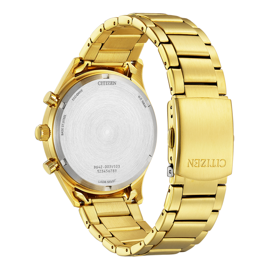 CITIZEN Herren Armbanduhr CA7022-87E Eco-Drive Chronograph gold 45 mm B-Ware