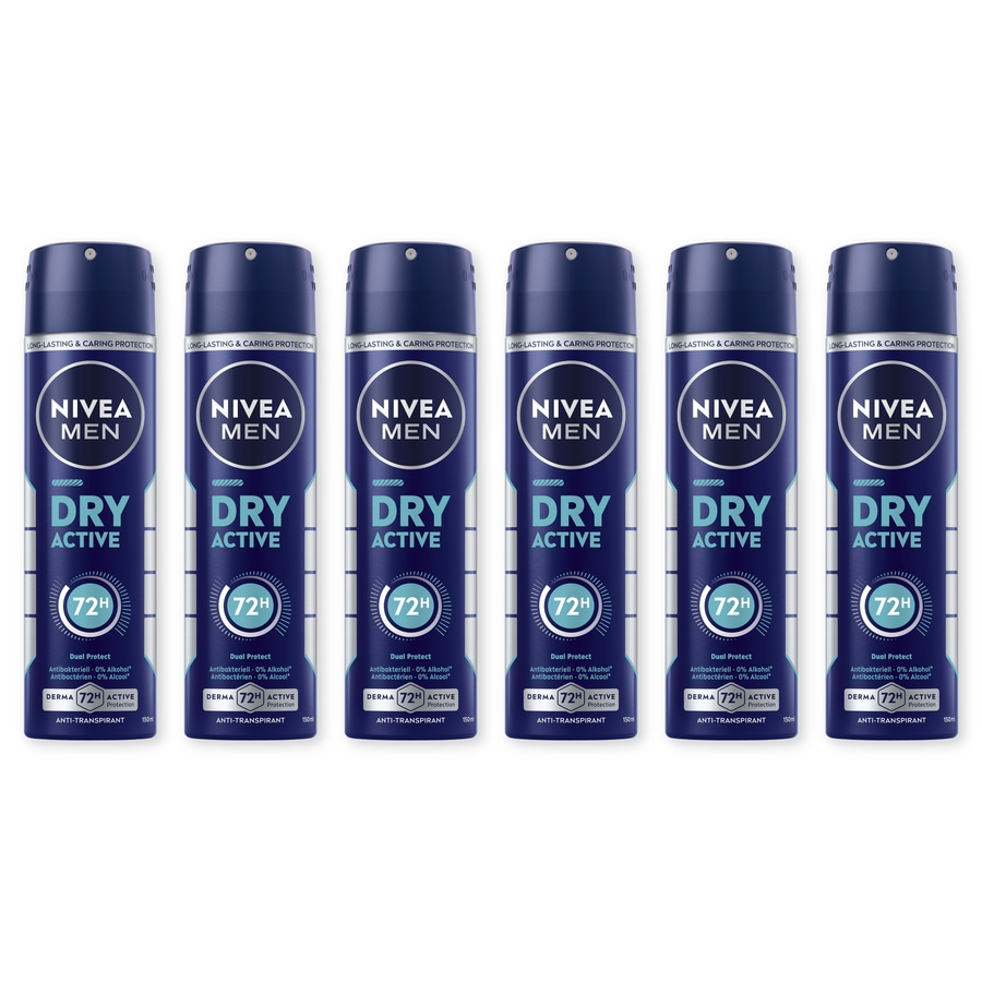 NIVEA MEN Deodorant Men Dry Active Deo Spray 6 x 150ml