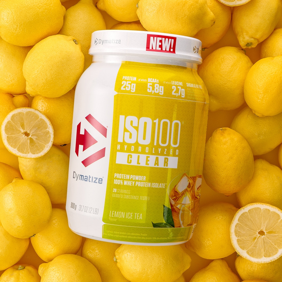 DYMATIZE Whey Protein Pulver Shake ISO 100 Clear Ice Tea Lemon & Peach je 900 g