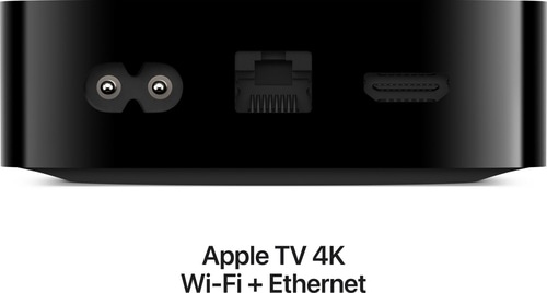 Apple TV 4K Wi-Fi + Ethernet, Rückseite mit Anschlüssen, schwarz