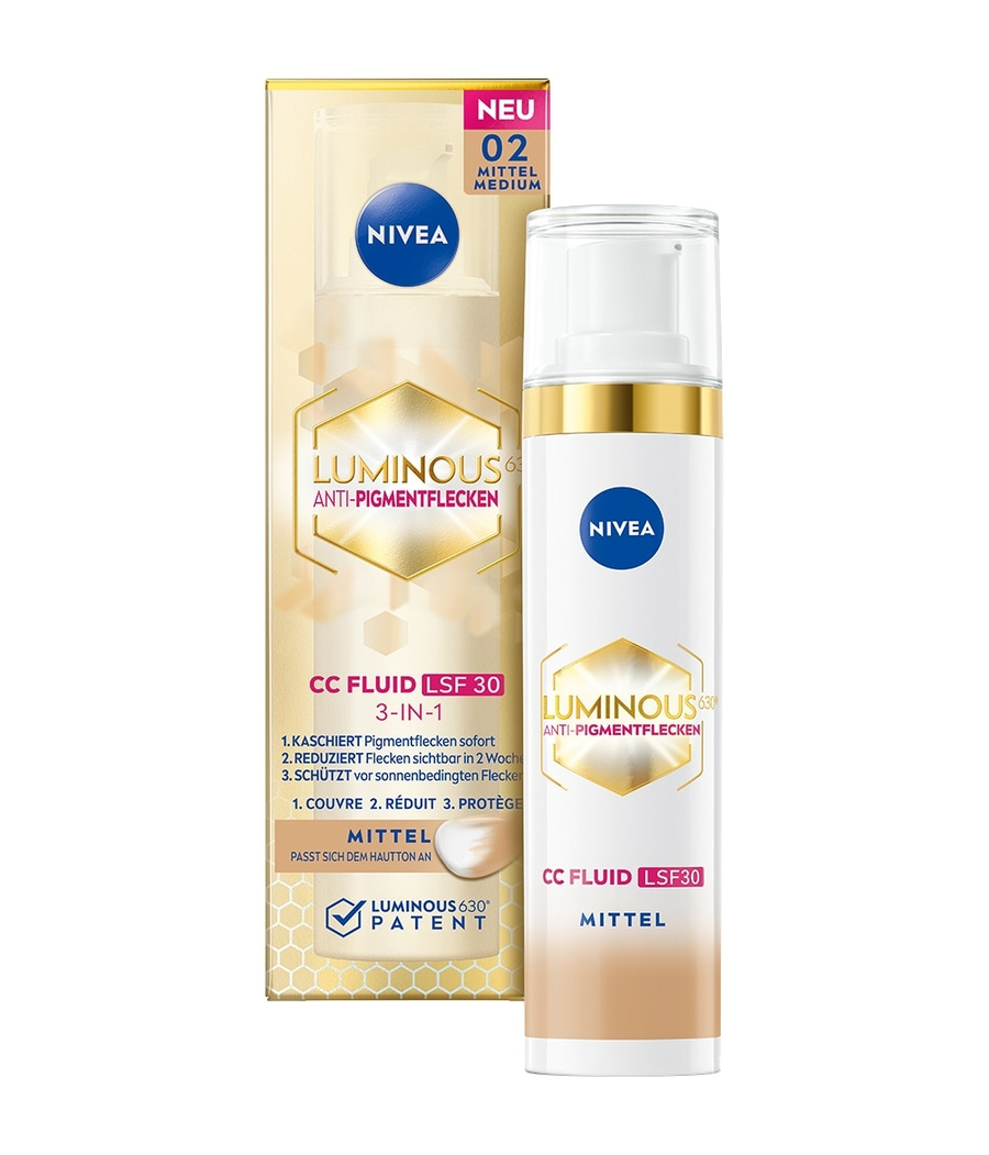 NIVEA LUMINOUS630® Anti-Pigmentflecken CC Fluid 3-in-1 02 Mittel LSF30 40ml