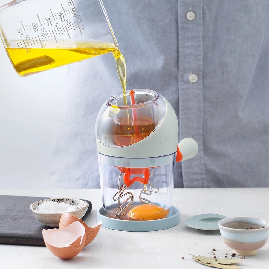 BETTY BOSSI Saucen-Blitz Sauce Handmixer Kunststoff Silikon Metall Grau