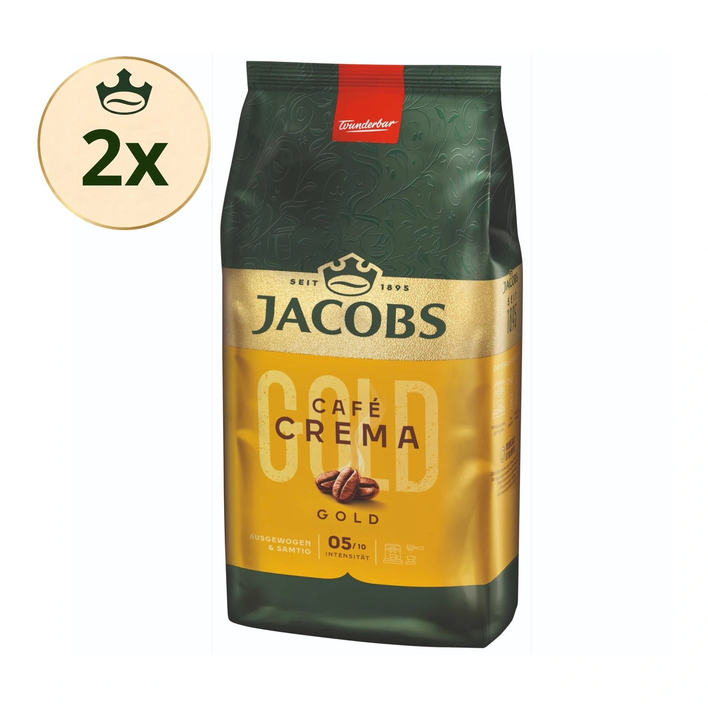 Jacobs Gold Cafe Crema Kaffee mit 2x Königssiegel